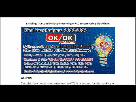 Enabling Trust and Privacy Preserving e KYC System Using Blockchain