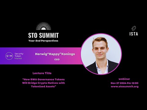 How RWA Governance Tokens Bridge Crypto and RWAs | Herwig Konings, STM | STO SUMMIT 2024