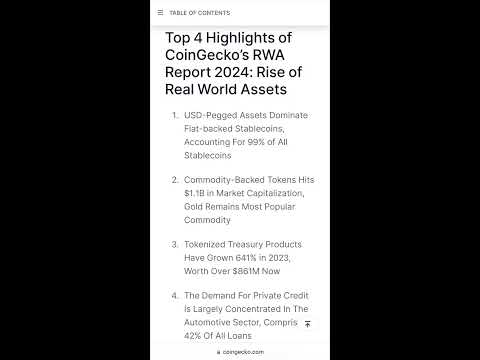 RWA Top 4 Highlights 2024 #crypto #rwa #cryptocurrency