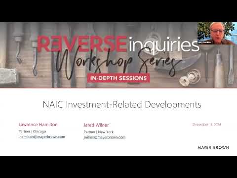 REVERSEinquiries Workshop: NAIC/SVO Understanding Changes to the Regulatory Capital Landscape