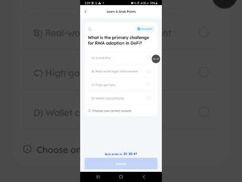 what is the primary challenge for RWA adoption in DeFi? 25 May marina protocol quiz #marina