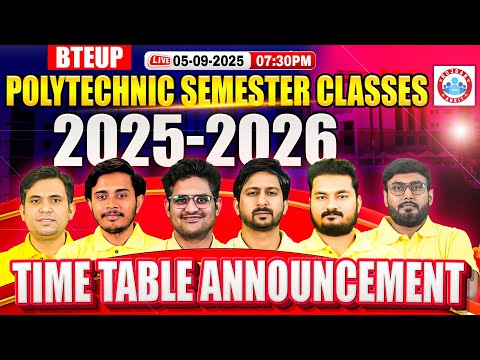 Polytechnic Semester Classes 2025 | Polytechnic Classes Time Table⌚ | BTEUP Polytechnic Preparation